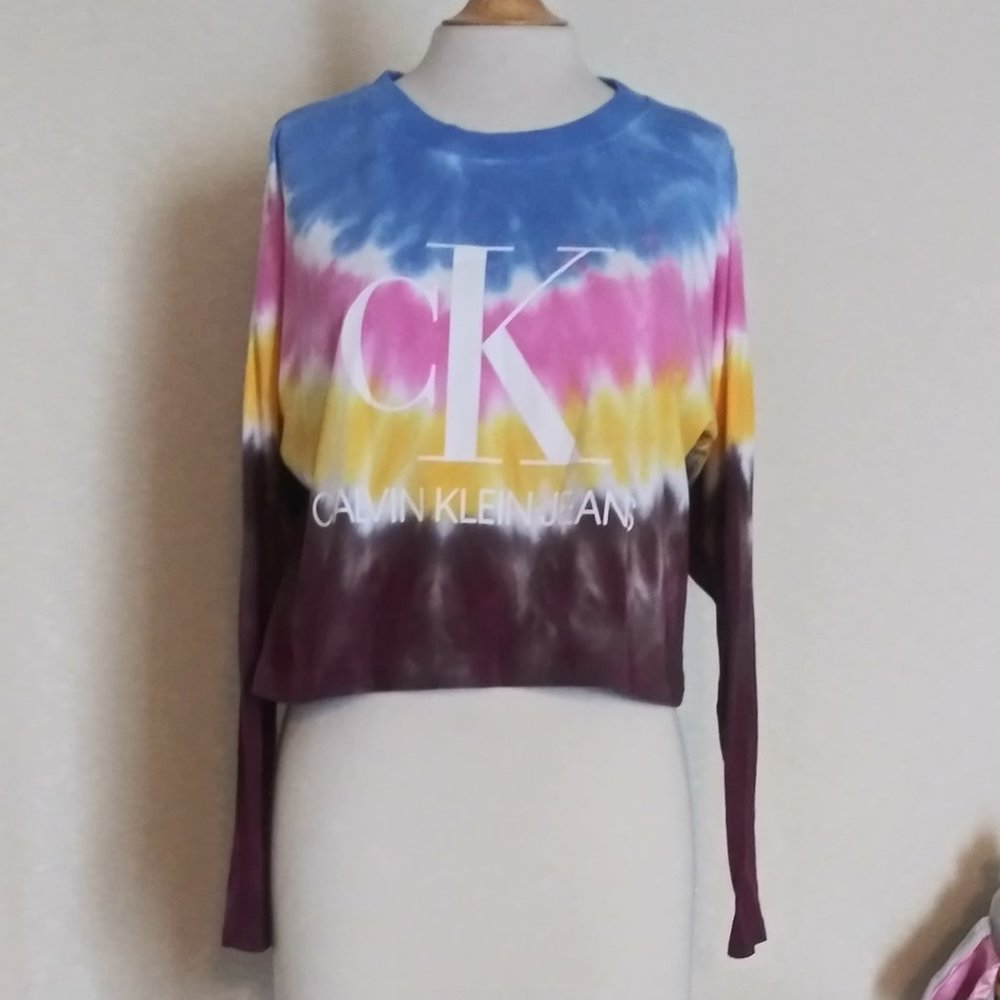 Calvin Klein CK Logo Tie Dye Longsleeve Shirt